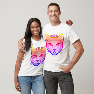 Neon cat head T-Shirt