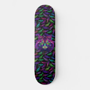 Neon Cat Skateboard