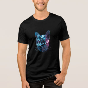 Neon Cat Skull T-Shirt Tri-Blend Shirt