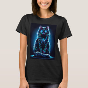 Neon Cat Vivid Background-97948 T-Shirt