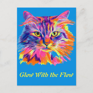Neon Catitude Postcard