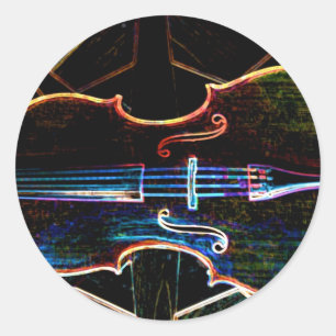Neon Cello Classic Round Sticker