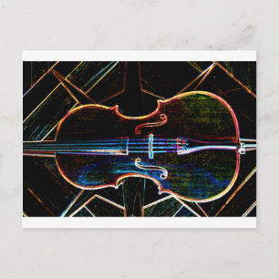 Neon Cello Postcard