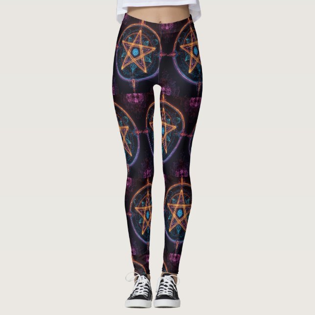  Neon Celtic Symbols Leggings (Front)