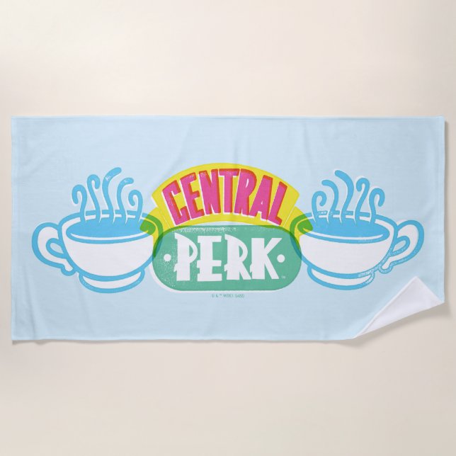 Neon Central Perk Logo Beach Towel (Front)