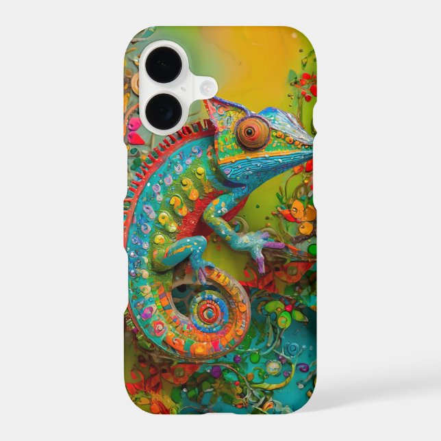Neon Chameleon Blend, Textile Rainforest Collage (Back)