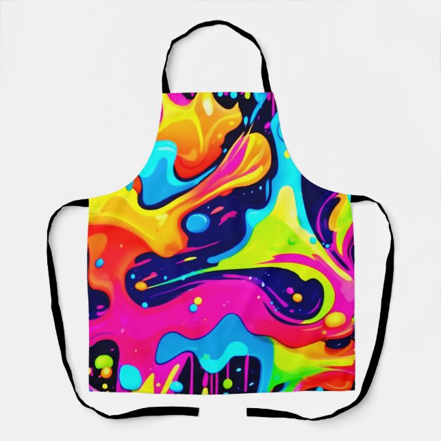 Neon Chaos Liquid Colour Explosion Apron (Front)