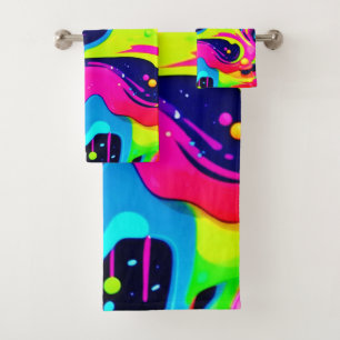 Neon Chaos Liquid Colour Explosion Bath Towel Set