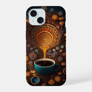 Neon Charlie Chameleon, Textile Rainforest Collage iPhone 15 Case
