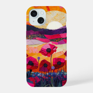 Neon Charlie Chameleon, Textile Rainforest Collage iPhone 15 Case