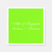 Neon Chartreuse Cool Solid Colour Napkins