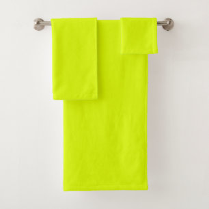 Neon Chartreuse Solid Colour   Classic Bath Towel Set