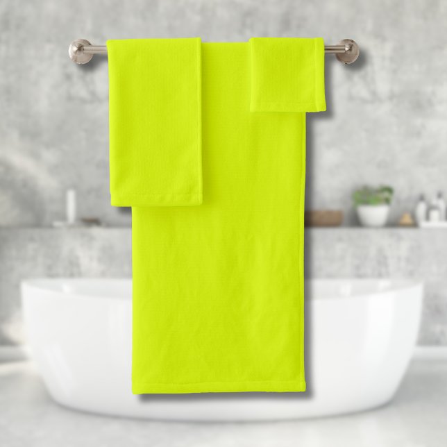 Neon Chartreuse Solid Colour | Classic Bath Towel Set (Creator Uploaded)