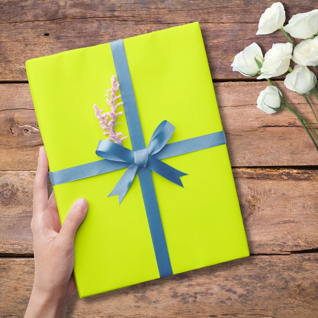 Neon Chartreuse Solid Colour | Classic | Elegant Wrapping Paper (Creator Uploaded)