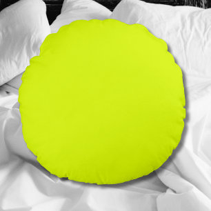 Neon Chartreuse Solid Colour Classic Round Cushion