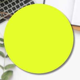 Neon Chartreuse Solid Colour   Trendy Colour Classic Round Sticker