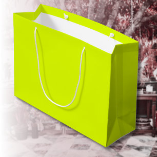 Neon Chartreuse Solid Colour   Trendy Colour Large Gift Bag