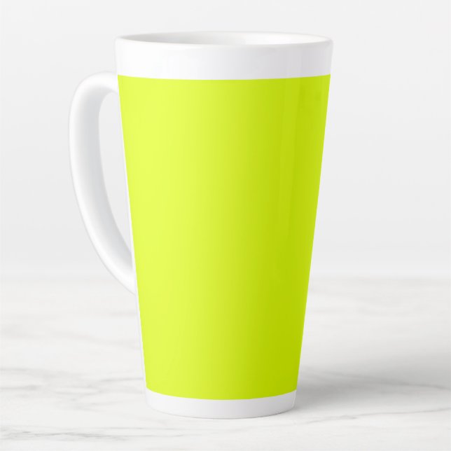 Neon Chartreuse Solid Colour | Trendy Colour Latte Mug (Left Angle)