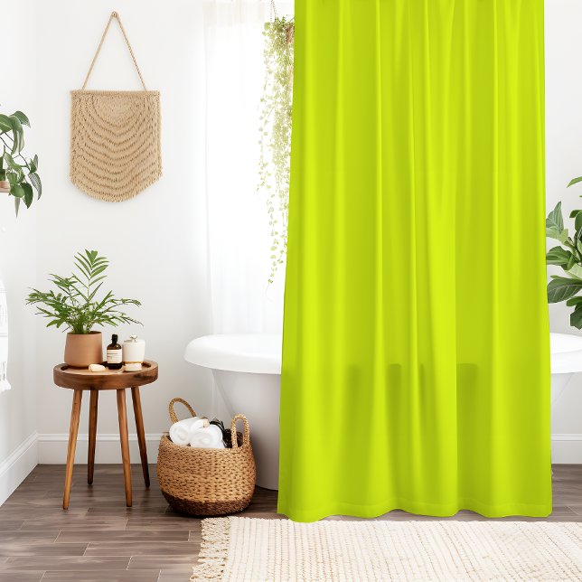 Neon Chartreuse Solid Colour | Trendy Colour Shower Curtain (Creator Uploaded)