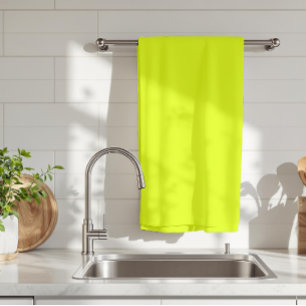 Neon Chartreuse Solid Colour   Trendy Colour Tea Towel