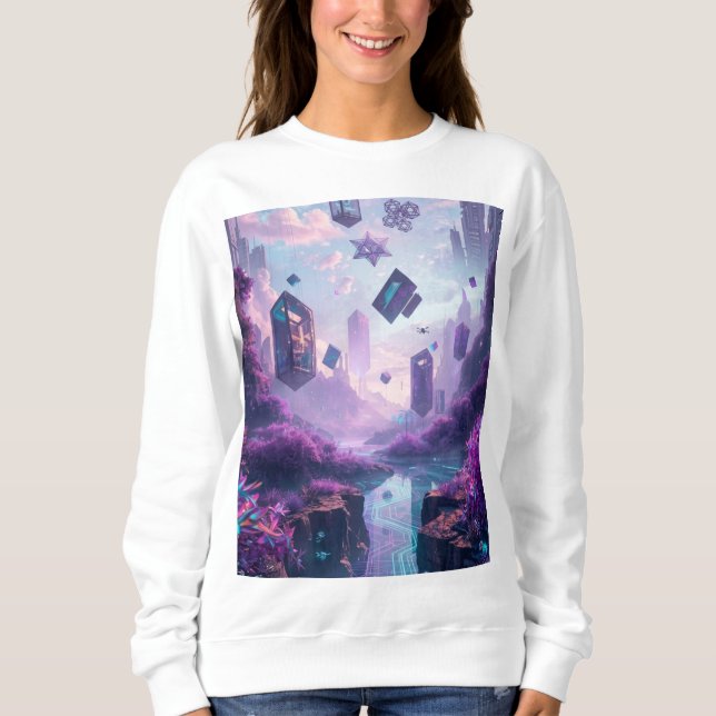 Neon Chasm of the Data-River Collective Sweatshirt (Front)