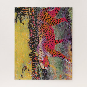 Neon Cheetah Jigsaw Puzzle