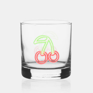 Neon Cherries Whiskey Glass
