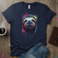 Neon Chill — Colour Splash Sloth, Artistic Animal