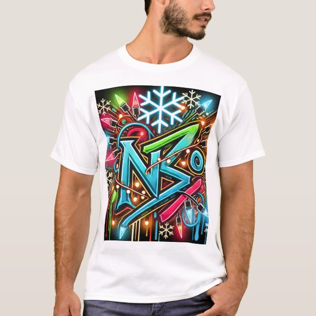 Neon Christmas Lights T shirt (Front)