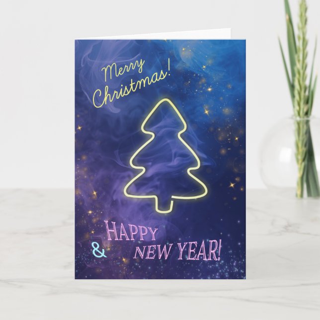 Neon Christmas Tree Card (Front)