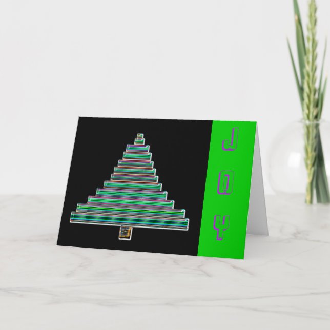 neon christmas tree holiday card (Front)