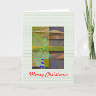 Neon Christmas Tree Holiday Card
