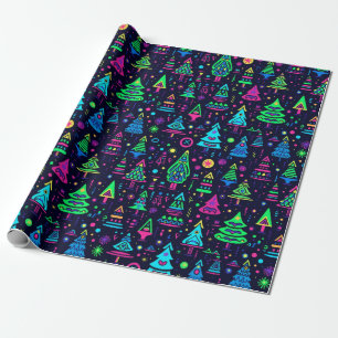 Neon Christmas Tree's Pattern Wrapping Paper