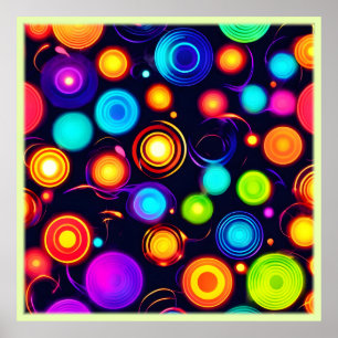 Neon Circle Explosion Poster