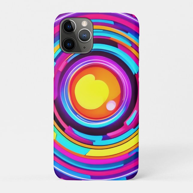 Neon Circle Vortex Pattern Case-Mate iPhone Case (Back)