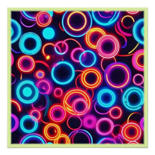 Neon Circles: A Vibrant Visual Feast Poster