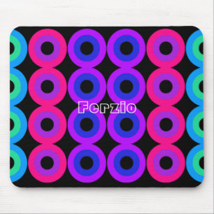 Neon Circles Mouse Mat