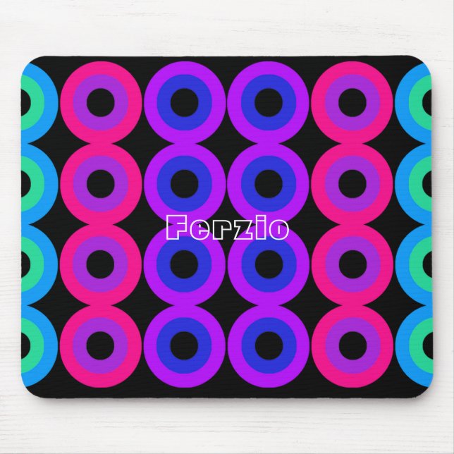 Neon Circles Mouse Mat (Front)