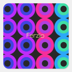 Neon Circles Square Sticker