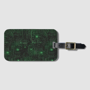Neon Circuit Luggage Tag