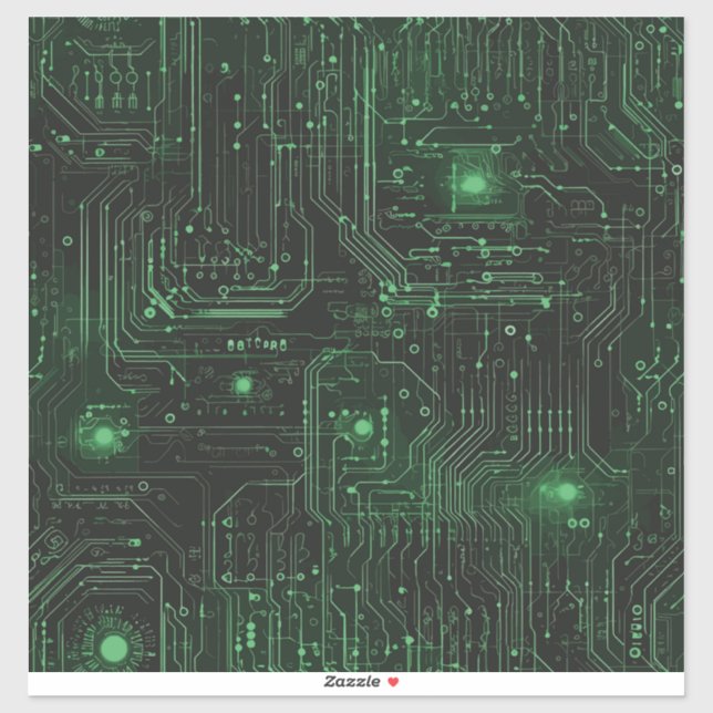 Neon Circuit Vinyl Sticker (Sheet)