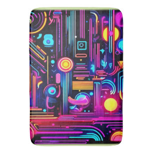 Neon Circuitry Dreams Bath Mat