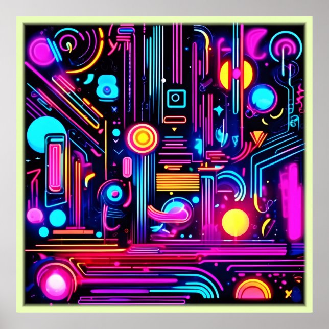 Neon Circuitry Dreams Poster (Front)