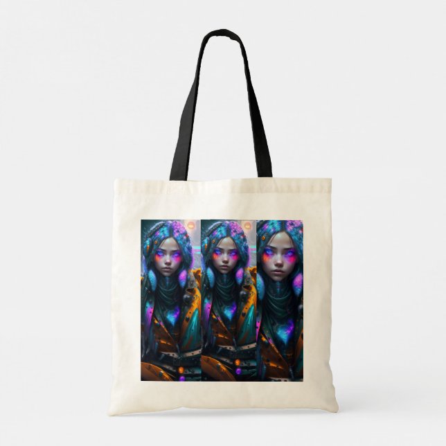 Neon City Girl Tote Bag  (Back)