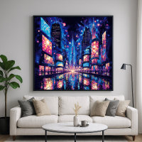 Neon City Street Buzz - Vibrant illustration Style