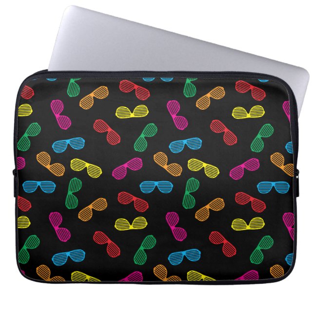 Neon Classic Sunglasses Pattern Laptop Sleeve (Front)