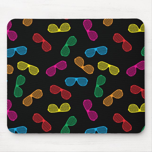 Neon Classic Sunglasses Pattern Mouse Mat (Front)