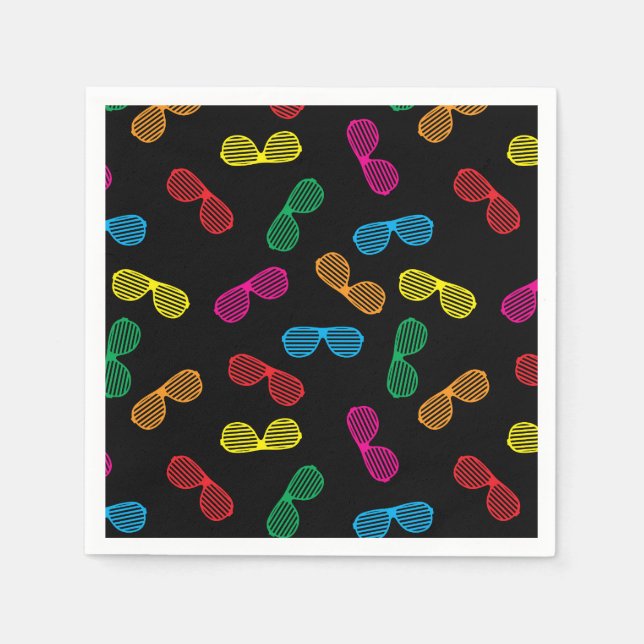 Neon Classic Sunglasses Pattern Napkin (Front)