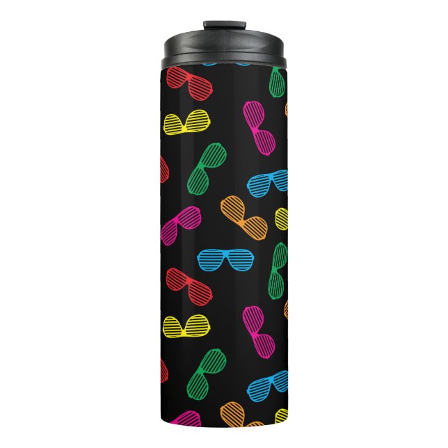 Neon Classic Sunglasses Pattern Thermal Tumbler (Front)