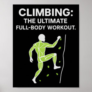 Neon Climbing Full-body Workout Muscle Diagram Gra Poster
